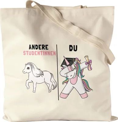 Produktbild von Andere Studentinnen Du Jutebeutel Stoffbeutel Canvas  Pferd Einhorn Geschenkidee Lustig Studentin Studium Hochschule Uni