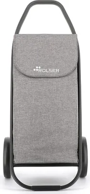 Produktbild von Rolser Einkaufstrolley Tweed - Leichter, faltbarer Aluminiumrahmen - Grau, 8 Räder für stilvolles Einkaufen
