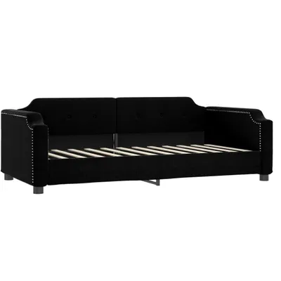 Image de vidaXL Lit de jour noir 80x200 cm Tissu