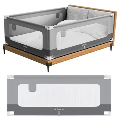 Zdjęcie produktu dla Tulano Cover 48 | Barierka na łóżko 180 cm Barierka na łóżeczko | Składana | Odpowiednia dla materaca o wysokości 10-28 cm | 18 regulowanych wysokości Boczna kieszeń