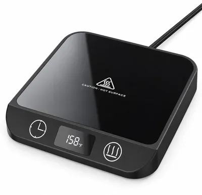 Produktbild von Tassenwärmer und Kerzenwärmer 2-in-1, Elektrischer Tassenwärmer mit 45–70 °C, 6 Stufen, Touch-Steuerung, Timer und LED-Display, Schwarz