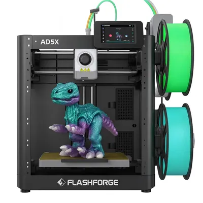 Immagine prodotto di Flashforge AD5X Stampante 3D multicolore ad alta velocità – Sistema intelligente di alimentazione del filamento – 4 bobine – 600 mm/s – CoreXY