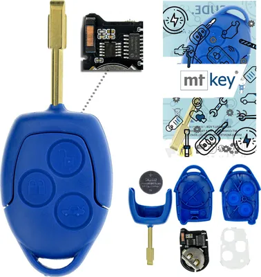 Produktbild von MT-KEY 3 Tasten Funk Schlüssel Fernbedienung 434MHZ kompatibel mit Ford Transit TT9 2006-2014 433MHZ Autoschlüssel
