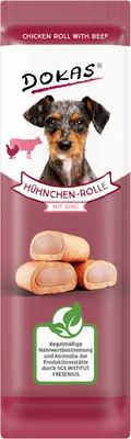 Produktbild von Dokas Hühnchen-Rolle mit Rind, Snacks, Hund, Adult, Rind, Huhn, 10 g
