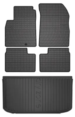 Productafbeelding van Rubberen automatten + kofferbakmat voor Nissan Micra K13 2010-2016 (hatchback) – 5-delig, zwart, op maat – Wielganizator SolidPRO
