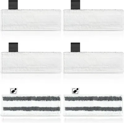 Produktbild von 6 Stück Bodentücher Ersatzteile für Kärcher Dampfreiniger SC 1 SC 2 SC 3 SC 4 SC 5 SI 4 EasyFix, Waschbar Mikrofaserbezug für Alle Böden（4 Bodentücher + 2 Schleif tücher）