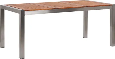 Produktbild von BELIANI Gartentisch Eukalyptusholz Edelstahl 180 x 90 cm modern Outdoor Garten Terrasse