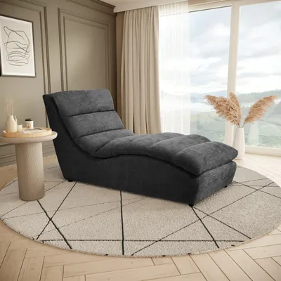 Produktbild von Chaiselongue SAN REMO im Chenille-Stoff, Farbe: Graphit