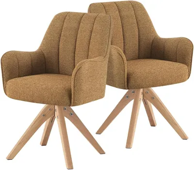 Image de Chaise de salle à manger - Fauteuil pivotant - Chaise de bureau - Chaise de cuisine - Chaise - Lot de 2 - Rotation à 360°