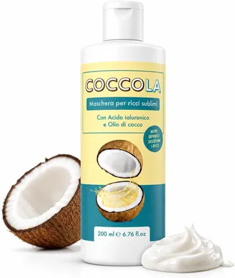 Immagine prodotto di Coccola Maschera Capelli Ricci - Cheratina e Olio di Cocco 200ml - Anticrespo, Idratante, Districante - Per Capelli Crespi, Secchi e Danneggiati