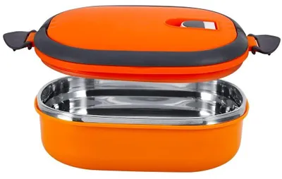 Produktbild von Lunchbox aus Edelstahl mit Thermoisolierung – auslaufsicher für Kinder und Erwachsene – hält Speisen in Schule und Büro warm