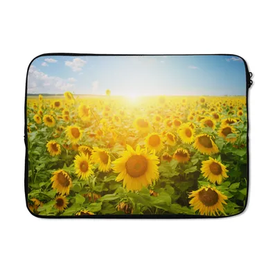 Produktbild von MuchoWow® Laptop Hülle 14 ZollSonnenblume - Sonne - Wolken Laptoptasche - Laptoptasche - Stoßsicher - Schutzhaube