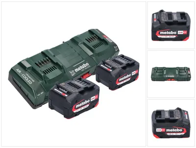 Zdjęcie produktu dla Podstawowy zestaw Metabo 2x akumulator Li-Power 18 V 4,0 Ah CAS Li-Ion ( 2x 625027000 ) + podwójna szybka ładowarka ASC 145 DUO ( 627495000 )