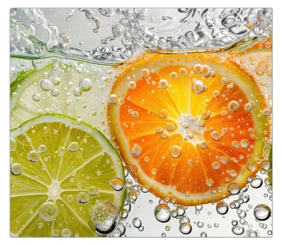 Produktbild von Spritzschutz Herdabdeckplatte Schneidebrett aus Glas Frucht Spritzer 1-Teilig (60x52cm)