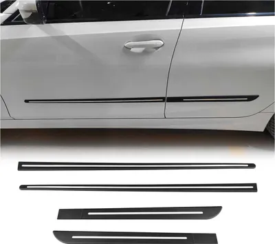 Image de Baguette de porte latérale Baguette de protection de porte universelle Polypropylène Noir Chrome 4x