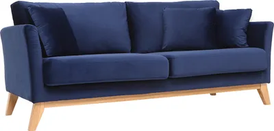 Produktbild von Miliboo - Sofa skandinavisch 3 Plätze Hellgrau Holzbeine OSLO
