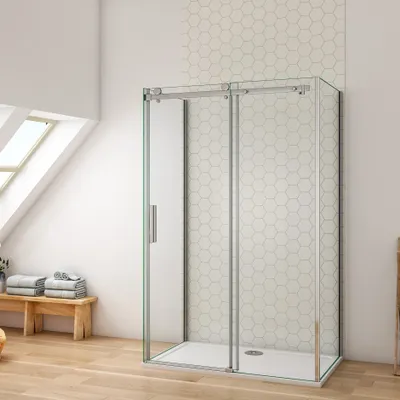 Produktbild von 6mm ESG-glas 100x80cm Duschkabine Duschwand Duschtür Höhe:195cm