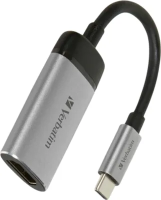 Zdjęcie produktu dla Verbatim 49143, 0,1 m, USB Type-C, HDMI, Męska, Żeńska, Prosty