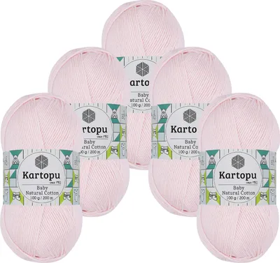 Produktbild von 0,5kg Kartopu Baby Natural Baumwolle Häkelgarn Strickgarn Acryl-Baumwolle Farbwahl, Farbe:K1562 zartrosa