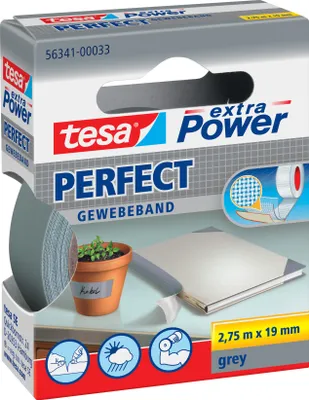 Obrázok produktu pre tesa® 56341-00033-03 Lepiaca páska extra Power Perfect - 2,75 m x 19 mm, sivá