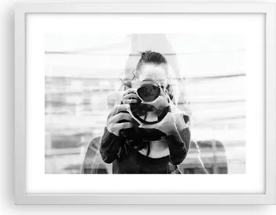 Produktbild von Gerahmtes Poster - Weißer Rahmen - Fotograf Schwarzweiß Doppel - 40x30 cm - Wand Bild - Wanddeko - Wandbilder - Kunstposter - Wandposter - Bilderrahmen - Bilder - Kunstdruck - P2WAA40x30-4586