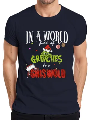 Immagine prodotto di In un mondo pieno di Grinches essere un Griswold Weihnachten lustig Herren T-Shirt, Navy, M