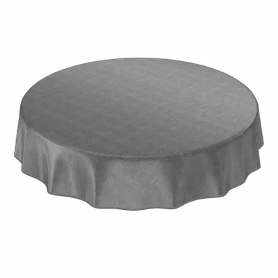 Produktbild von Tischdecke Wachstuch Einfarbig Grau Robust Wasserabweisend Rund 100 cm