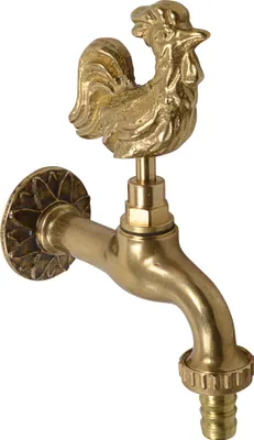 Obrázek produktu pro Kirchhoff Designová výtoková baterie s vnějším závitem 1/2" s výtokem, vodovodní kohoutek s hadicovou přípojkou, rukojeť Gockel lesklá leštěná