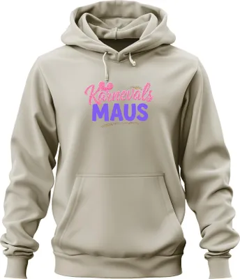 Produktbild von Karnevals Maus Fasching Rosa Glitzer Mäuschen Fasching Köln Party Uni Hoodie Kapuzenpullover, Natur, M