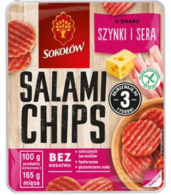 Obrázek produktu pro Salámové chipsy se šunkou a sýrem 60 g Salám z Dębice