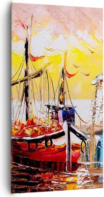 Produktbild von Bild auf Leinwand - Leinwandbild - Boot Segel Meer - 65x120cm - Wand Bild - Wanddeko - Wandbilder - Leinwanddruck - Bilder - Kunstdruck - Wanddekoration - Leinwand bilder - Wandkunst - PA65x120-3435