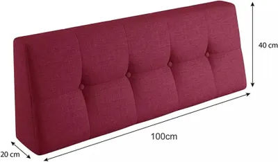 Zdjęcie produktu dla Poduszka Lermowood „Verona” do mebli z palet 100x40, czerwona – wygodna, trwała i stylowa | Do użytku wewnątrz i na zewnątrz | Różne rozmiary i kolory |