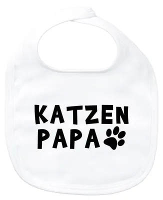 Produktbild von Huuraa Baby Lätzchen Katzenpapa Tapse White Klettverschluss  Baumwolle Latz Geschenkidee