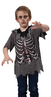 Produktbild von Zombie T-Shirt Skelett Halloween, Groesse:152