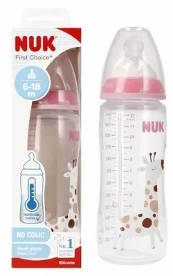 Produktbild von NUK First Choice+ Flasche 360 ml, Temperaturanzeige, XL-Silikonsauger, 6–18 M.
