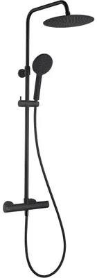 Image de Kissy colonne de douche noire avec thermostatique Essebagno