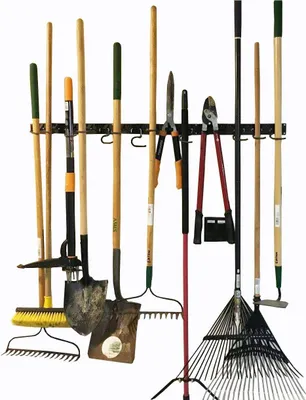 Produktbild von Werkzeughalter Verstellbares Aufbewahrungssystem, 48" breit, Werkzeug-Wandhalterung, Gartenwerkzeug-Organizer, Garagenaufbewahrung