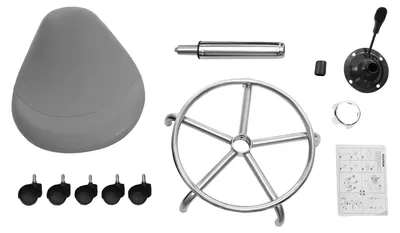 Immagine prodotto di Sgabello regolabile in altezza, girevole a 360°, portata 150 kg, grigio