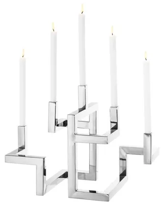 Produktbild von Casa Padrino Luxus Edelstahl Kerzenhalter / Kerzenständer 5-armig - Luxus Hoteleinrichtung