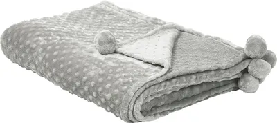Produktbild von BELIANI Decke Hellgrau Polyester Flauschig Kuschelig 200 x 220 cm
