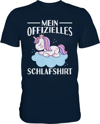 Produktbild von Offizielles Schlafshirt Nachthemd Schlafanzug Pyjama Einhorn T-Shirt – Navy / XL
