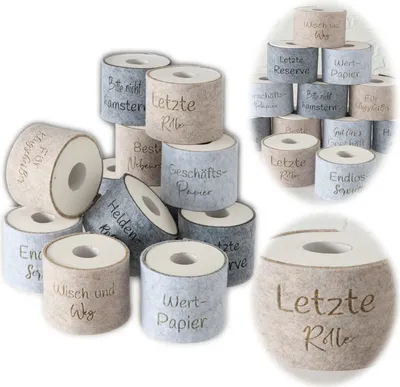 Produktbild von LS-LebenStil Toilettenpapier Banderole letzte Rolle Filz Klohut Husse Klopapier Klorolle Klorollenhut Häkelhut Aufbewahrung