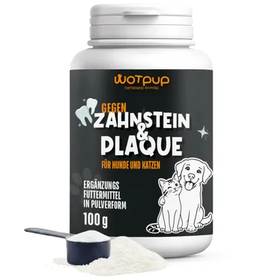 Produktbild von Natürliches Zahnpflegepulver Hunde/Katzen (100g) | Gegen Zahnstein & Mundgeruch | Lösung ohne Zähneputzen | Mit Inulin, Salbei & Minze