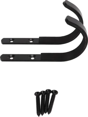 Produktbild von 2er Set Wandhaken aus Edelstahl, schwarze J-Haken für Bogen & Jagdausrüstung, robuste Aufbewahrungshaken für Zubehör
