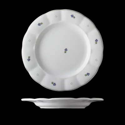 Produktbild von Flacher Teller, tschechisches Porzellan, Blumen, 26 cm, G. Benedikt
