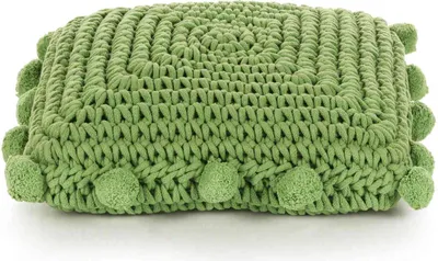 Produktbild von vidaXL Wurfkissen Geflecht mit Kissen Grün 50 x 50 cm Baumwolle