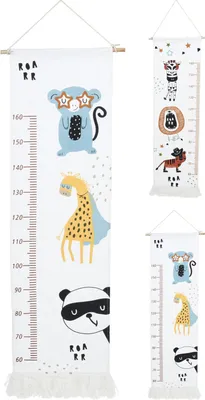 Zdjęcie produktu dla Groeimeter tekstylna miarka do pokoju dziecięcego zebra wielokolorowa 140cm