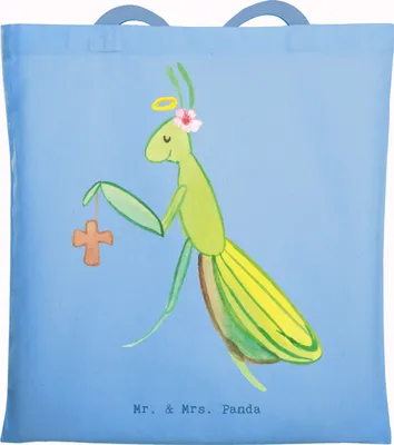 Produktbild von Mr. & Mrs. Panda Beutel Theologin Herz - Sky Blue - Geschenk, Shopping Tasche, Tote Bag, Laptoptasche, Schultasche, Jutebeutel