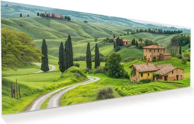 Produktbild von Glasbild 125x50cm in XXL für Wohnzimmer, Schlafzimmer Motiv Landschaft Italien