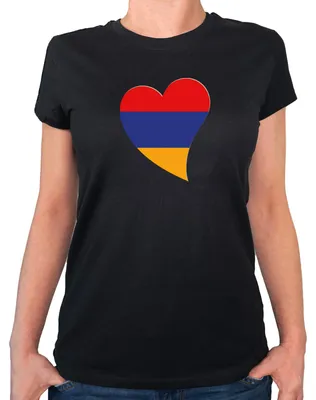 Produktbild von Huuraa Damen T-Shirt Armenien Flagge Herz XS Black Bio Baumwolle Fairtrade Damenshirt Geschenkidee